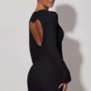 Adelia Cut-Out Heart-Detail Bodycon minikjole i svart