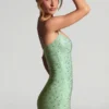 Aellin pyntet bodycon-minikjole i pistasj