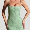 Aellin pyntet bodycon-minikjole i pistasj