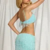 Aerin Fringed Bralette i Aqua Blue