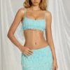 Aerin Fringed Bralette i Aqua Blue