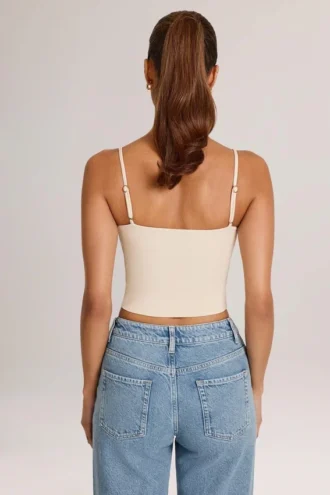 Ailany Modal tank-top med rund hals i elfenben