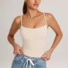 Ailany Modal tank-top med rund hals i elfenben