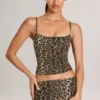 Ailany Modal tank-top med rund hals i leopardmønster