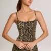 Ailany Modal tank-top med rund hals i leopardmønster