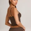 Ailany Modal-tanktop med rund hals i sjokoladebrun