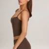 Ailany Modal-tanktop med rund hals i sjokoladebrun