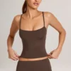 Ailany Modal-tanktop med rund hals i sjokoladebrun