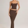 Ailany Modal-tanktop med rund hals i sjokoladebrun