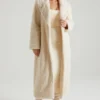 Alaska lang shearling-kåpe i krem
