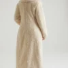 Alaska lang shearling-kåpe i krem