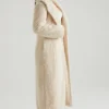 Alaska lang shearling-kåpe i krem