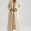 Alaska lang shearling-kåpe i krem