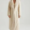 Alaska lang shearling-kåpe i krem