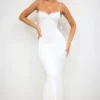 Aldona Slinky Jersey Rose Detail kveldskjole i hvitt