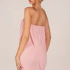 Alessandra bandeau-drapert minikjole i blushrosa