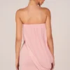 Alessandra bandeau-drapert minikjole i blushrosa