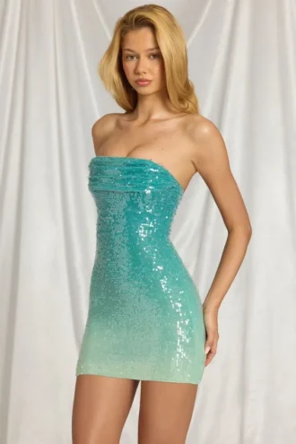 Alessi bandeau-minikjole i blå ombre
