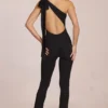Alira Modal jumpsuit med én skulder i svart