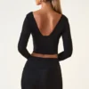 Aliz Modal Twist-Front Mid-Rise Mini Skjørt i svart