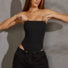 Allegra bandeau-body i svart