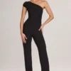 Alouette Modal jumpsuit med én skulder i svart