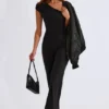 Alouette Modal jumpsuit med én skulder i svart