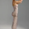 Amaya Embellished Bandeau Maxikjoler i Almond