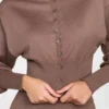 Anele strikket langermet cardigan i mokka