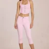 Anessa mid-rise capri-jeans i blomsterrosa