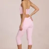 Anessa mid-rise capri-jeans i blomsterrosa