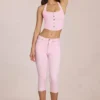 Anessa mid-rise capri-jeans i blomsterrosa