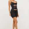 Aniela Slinky Jersey Rose Detail Cut Out Minikjoler i svart