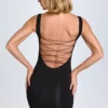 Aoife Modal Lace-Trim Bodycon minikjole i svart