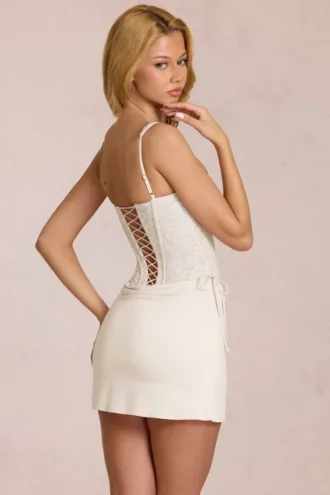 Aralyn Lace Corset Minikjoler i elfenben