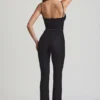 Arlena jumpsuit med blonder og sløyfe i svart