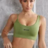 Asymmetrisk sports-BH i oliven