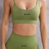 Asymmetrisk sports-BH i oliven