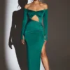 Audra Cut Out Maxi Kjole i smaragdgrønn