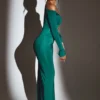 Audra Cut Out Maxi Kjole i smaragdgrønn