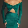 Audra Cut Out Maxi Kjole i smaragdgrønn
