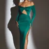 Audra Cut Out Maxi Kjole i smaragdgrønn