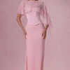 Velina chiffongkappe i blushrosa