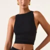 Aya Modal-tanktop med båthals i svart