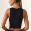 Aya Modal-tanktop med båthals i svart