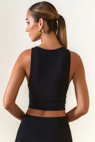 Aya Modal-tanktop med båthals i svart