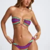 Azure By Oh Polly Badetøy Micro Cheeky bikinitruser i flerfarget mønster
