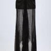 Bacalar Ruched Hardware-Detail Fishtail Maxi Skjørt i svart
