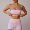 Bandeau-BH med kryssrygg i myk rosa