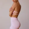 Bandeau-BH med kryssrygg i myk rosa